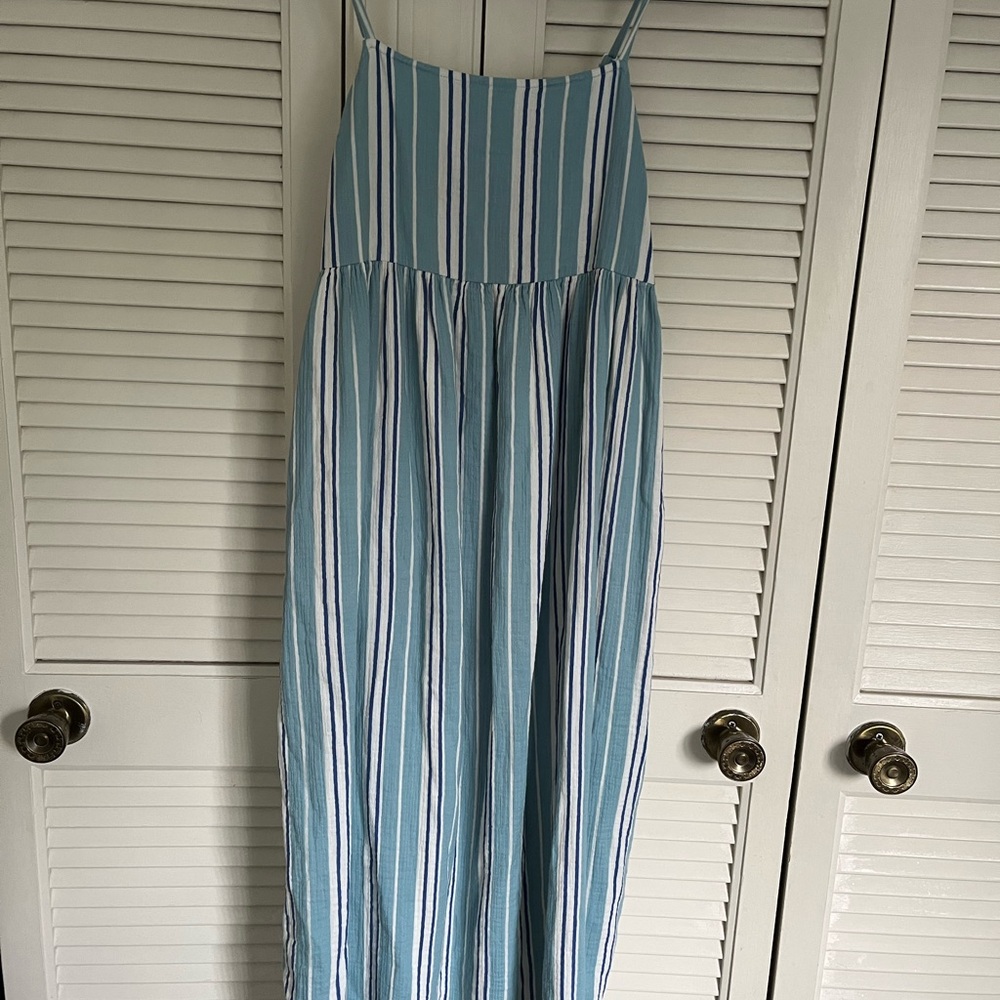 Striped Blue and White Maxi Dress